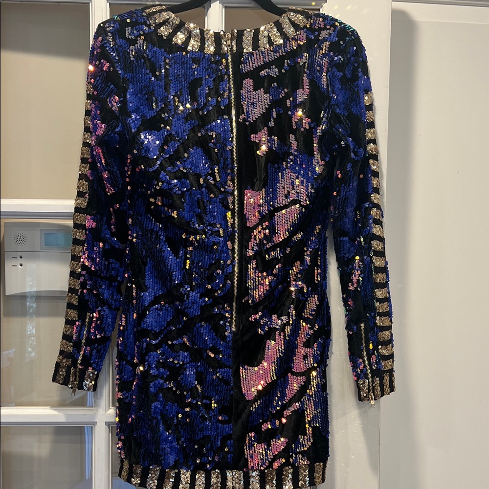 L'ATISTE Black and Blue Sequin Dress - Picture 8 of 10